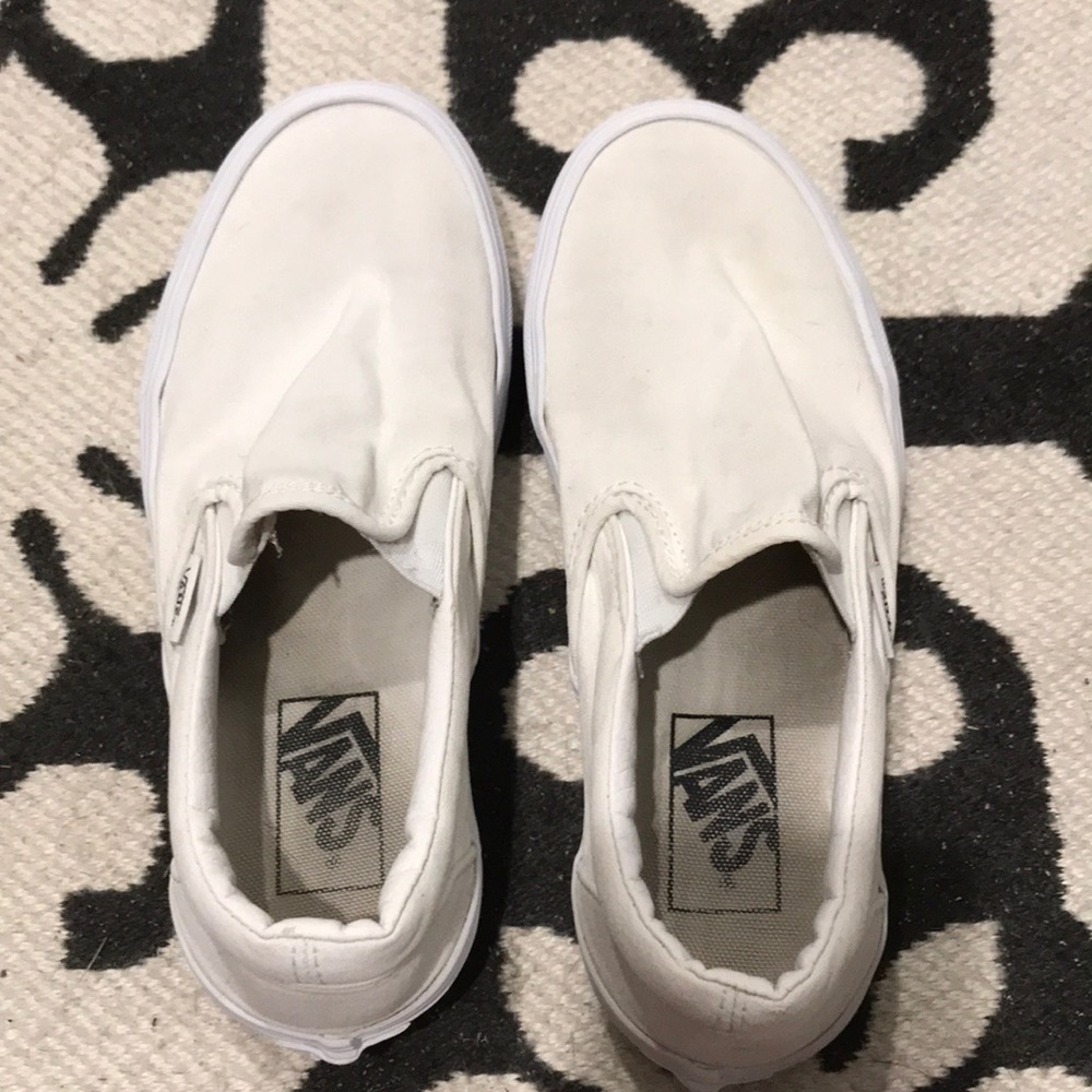 Women’s white slip on vans